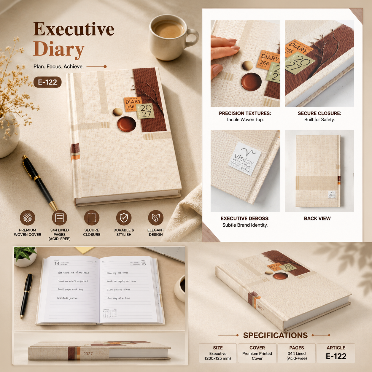 Eco Kraft Diary E-122