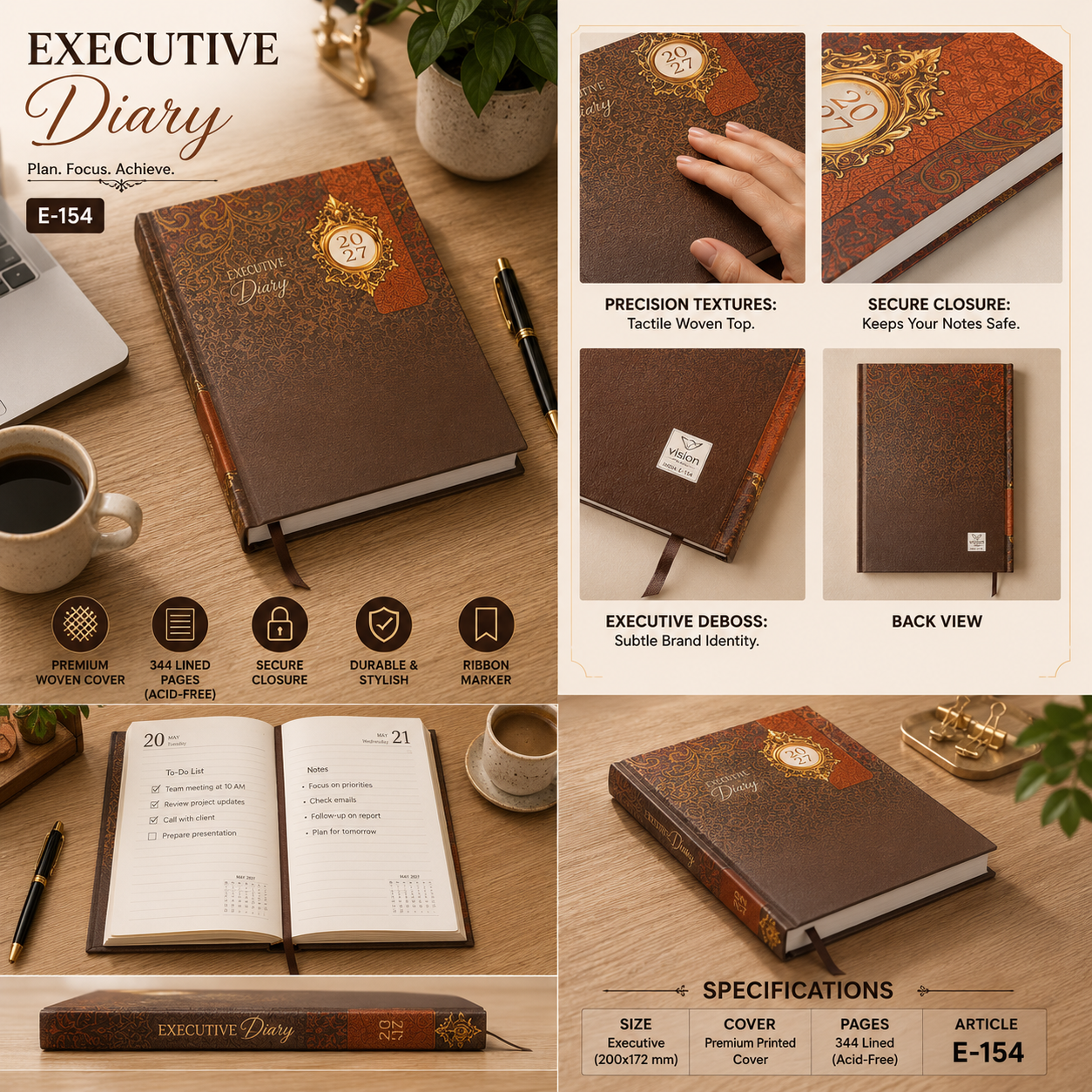 Eco Kraft Diary E-154