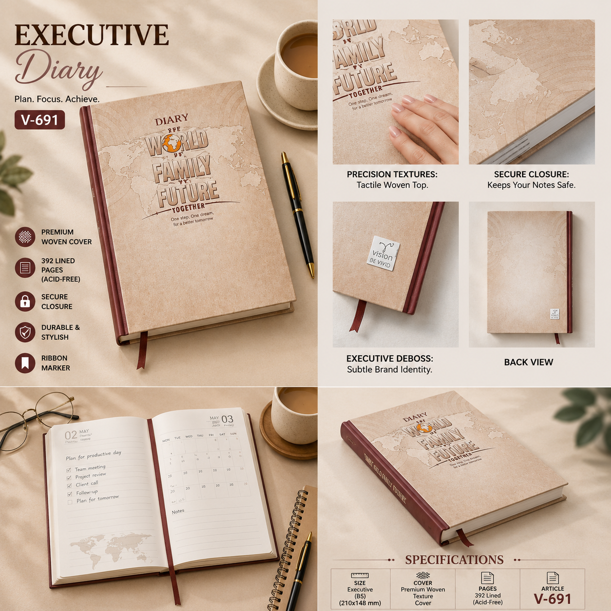World Family Future Theme Diary V-675